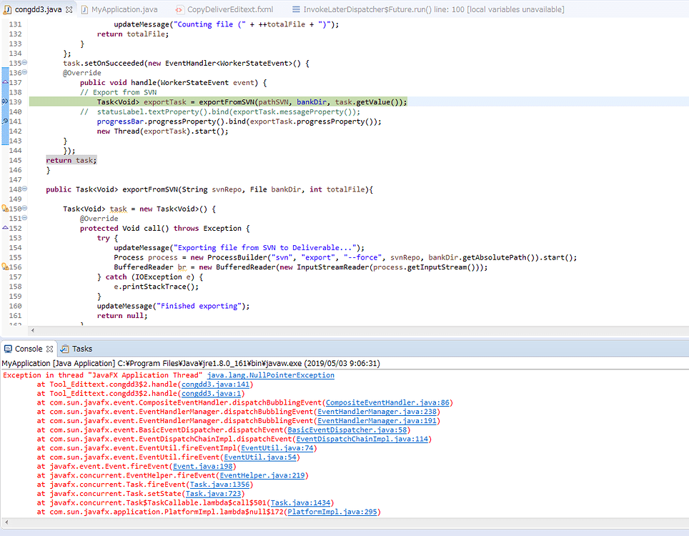 Q&A Exception in thread "javafx application thread" java.lang