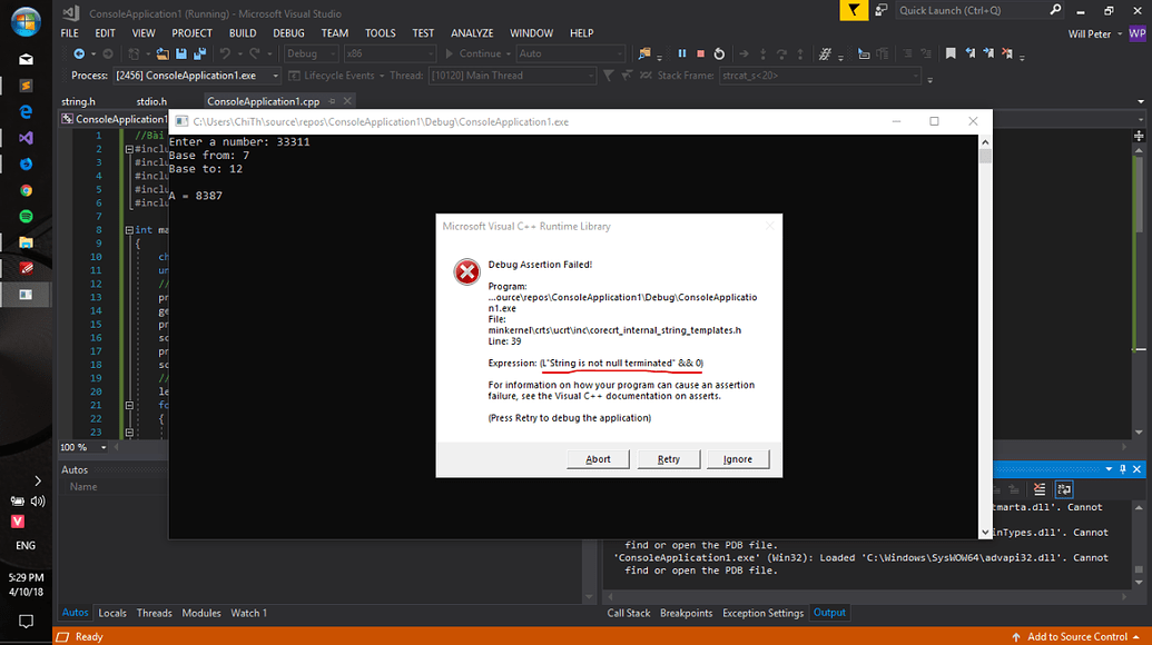 L i L String Is Not Null Terminated 0 Khi Debug L Do u 