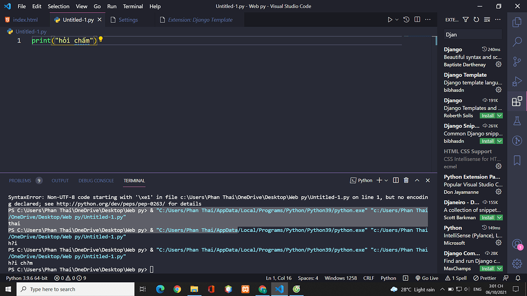 D ng vs code g ti ng vi t b l i randomq d y nhau h c