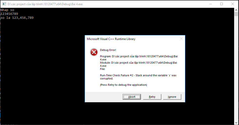 L i stack around the variable x was corrupted programming d y