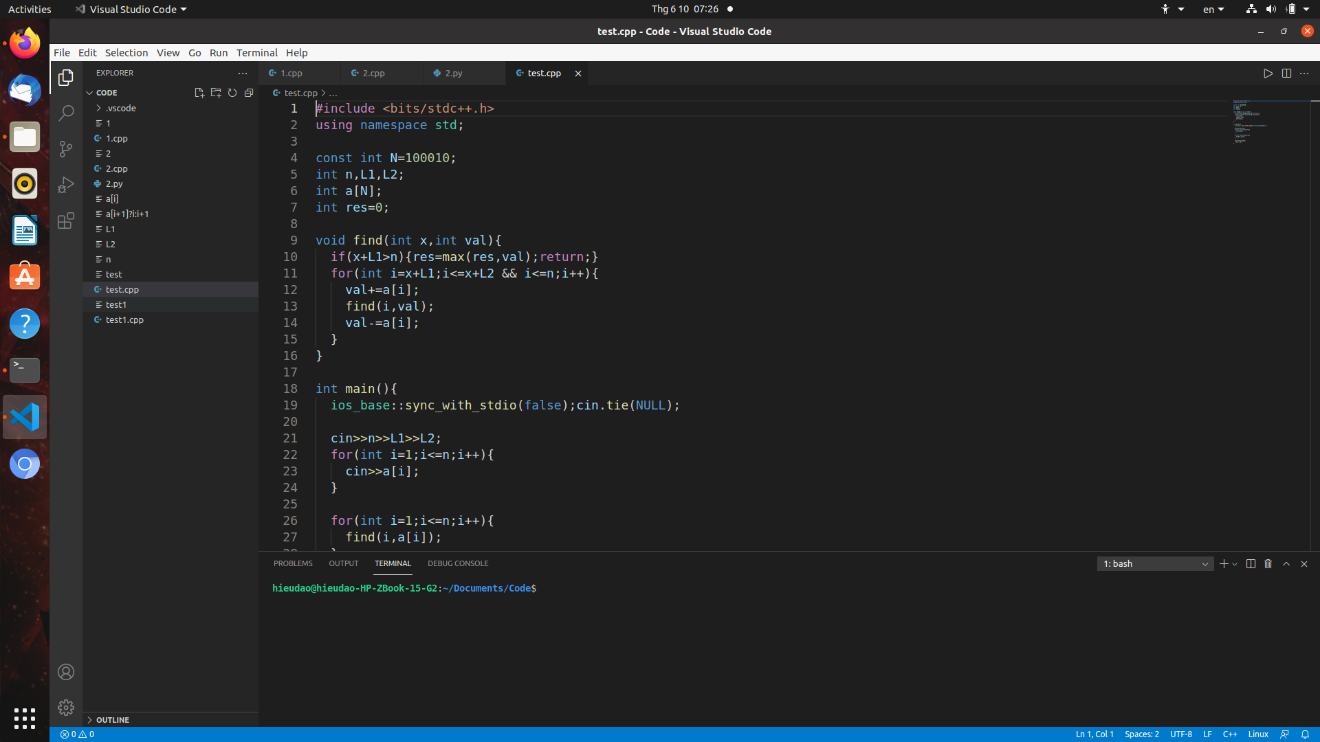 Chỉnh cỡ chữ trong Visual Studio Code